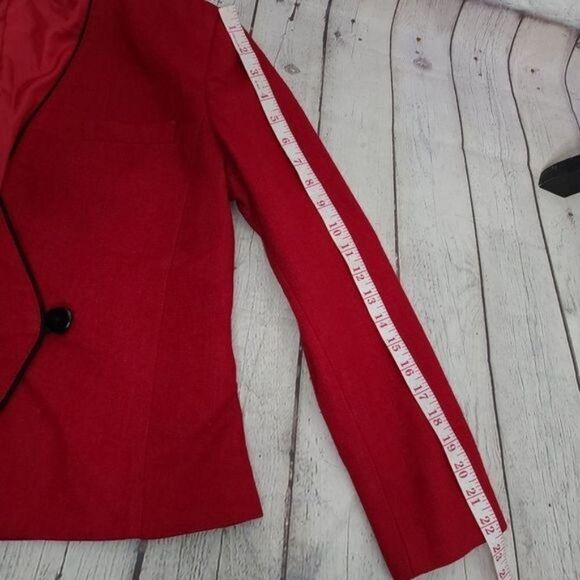 Vintage 90s Jordache Red Wool Jacket Blazer - Picture 8 of 15